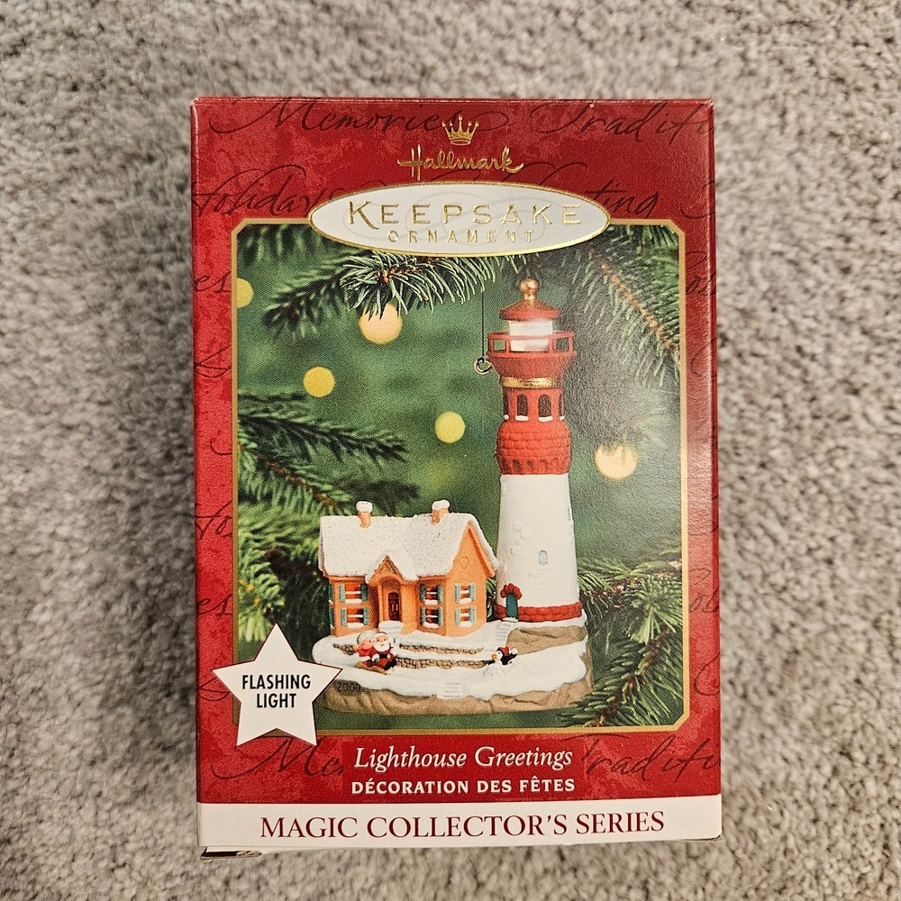 Hallmark Lighthouse Greetings 2000‎ Magic Ornament Flashing Light #4